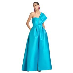SACHIN + BABI Clarissa Aqua Gown with Pockets Size 12 New with Tag MSRP $1195